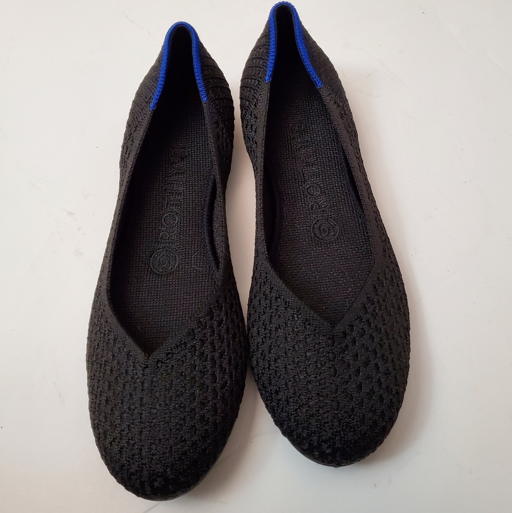 Rothy’s Honeycomb Flats Black  Sz 7 Retired In Excellent Condition
